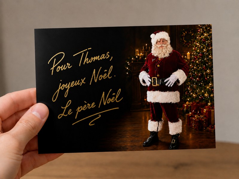 Exemple de photo dédicacée du Père Noël